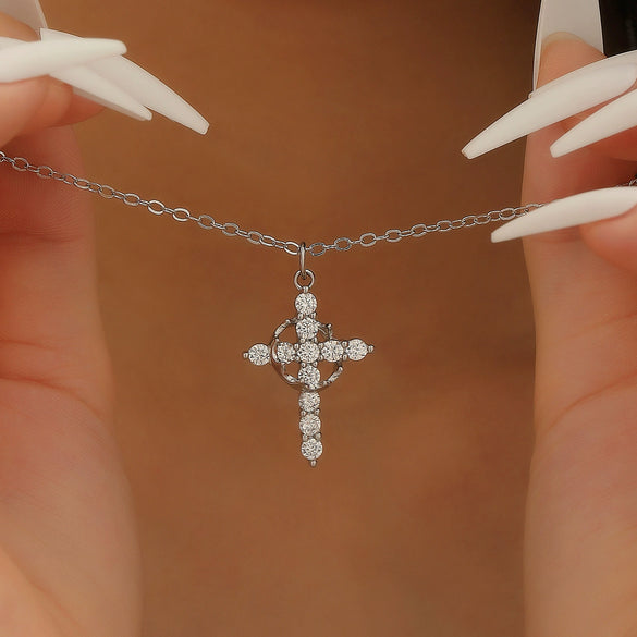 Wholesale Copper Crown Shaped Diamond Set Necklace