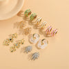 Wholesale Copper Cshaped Tube Electroplated Flower Resin Earrings For Women