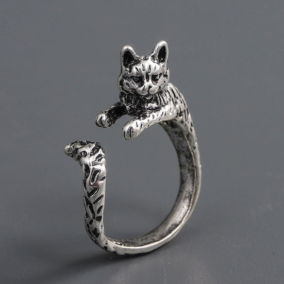 Wholesale Copper Distressed Animal Geometric Open Ring For Men And Women