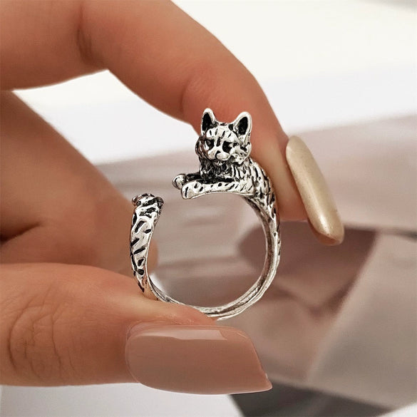 Wholesale Copper Distressed Animal Geometric Open Ring For Men And Women