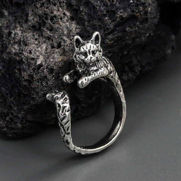 Wholesale Copper Distressed Animal Geometric Open Ring For Men And Women