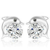 Wholesale Copper Dolphin Microinlaid Zircon Earrings With Animal Pattern