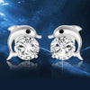 Wholesale Copper Dolphin Microinlaid Zircon Earrings With Animal Pattern