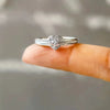Wholesale Copper Double Peach Heart Geometric Style Ring For Women Inlaid With Zircon