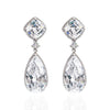 Wholesale Copper Drop Shape Zircon Pendant Earrings Light Luxury Retro Style