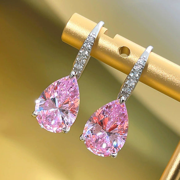 Wholesale Copper Dropshaped Elegant Women's Crystal Earrings