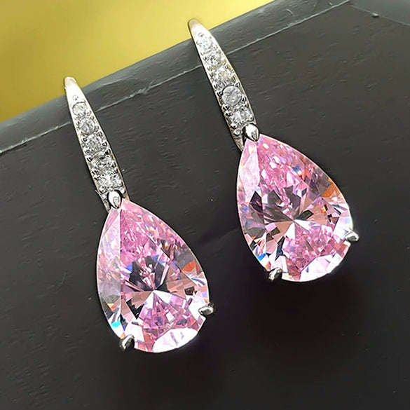Wholesale Copper Dropshaped Elegant Women's Crystal Earrings