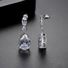 Wholesale Copper Dropshaped Zircon Earrings For Ladies Highend Simple Fashion Jewelry