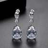 Wholesale Copper Dropshaped Zircon Earrings For Ladies Highend Simple Fashion Jewelry
