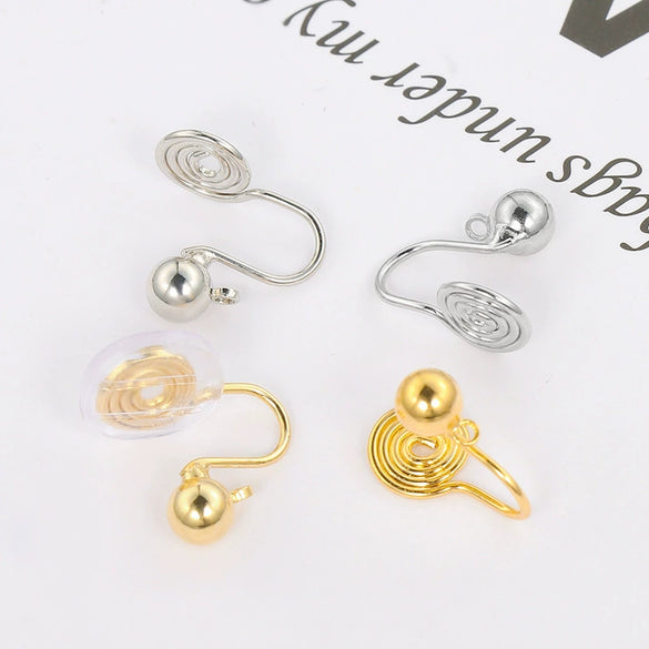 Wholesale Copper Ear Clip Converter Invisible Earrings Electroplated Mosquito Coil Disc Ushaped Ear Clip For Women