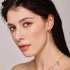 Wholesale Copper Ear Clip Jewelry With Glass Stone Geometric Pattern Light Luxury Style Electroplating Process