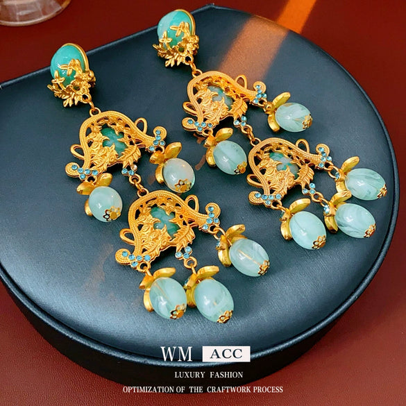 Wholesale Copper Ear Clips Flower Geometric Medieval Vintage Electroplating Women's Earrings
