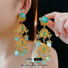 Wholesale Copper Ear Clips Flower Geometric Medieval Vintage Electroplating Women's Earrings