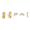 Wholesale Copper Earring Set With Microinlaid Zircon And Flower Pattern For Women