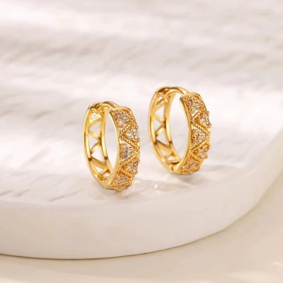 Wholesale Copper Earring With Microinlaid Alloy Artificial And Semiprecious Stones And Bow Leaf Design Electroplated