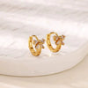 Wholesale Copper Earring With Microinlaid Alloy Artificial And Semiprecious Stones And Bow Leaf Design Electroplated