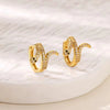 Wholesale Copper Earring With Microinlaid Alloy Artificial And Semiprecious Stones And Bow Leaf Design Electroplated