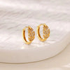 Wholesale Copper Earring With Microinlaid Alloy Artificial And Semiprecious Stones And Bow Leaf Design Electroplated