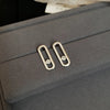 Wholesale Copper Earrings Geometric Letter Wiredrawing Electroplated Minimalist Style For Women