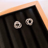 Wholesale Copper Earrings Geometric Letter Wiredrawing Electroplated Minimalist Style For Women