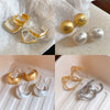 Wholesale Copper Earrings Geometric Letter Wiredrawing Electroplated Minimalist Style For Women