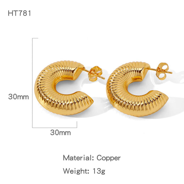 Wholesale Copper Earrings Geometric Personality Creative Electroplated