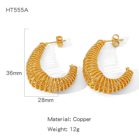Wholesale Copper Earrings Geometric Personality Creative Electroplated