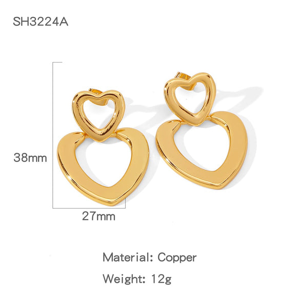 Wholesale Copper Earrings Geometric Personality Creative Electroplated