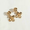 Wholesale Copper Earrings Geometric Zebra Pattern Oil Dripping Wafer Brushed Metal Electroplated Design