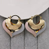 Wholesale Copper Earrings Heart Geometric Multicolor Oil Painting Design Little Fresh Jewelry For Women