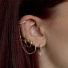 Wholesale Copper Earrings Set With Stacked Chain Tassel Ear Buckle And Ear Clip Geometric Design Electroplated