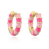 Wholesale Copper Earrings With Colorful Oil Drop Geometric Design Sweet Style
