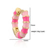 Wholesale Copper Earrings With Colorful Oil Drop Geometric Design Sweet Style
