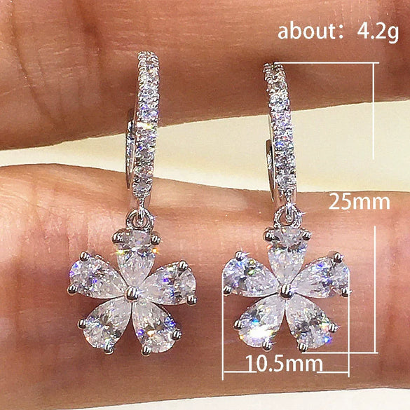 Wholesale Copper Earrings With Flower Design Small Fresh Style