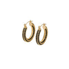 Wholesale Copper Earrings With Geometric Style And Electroplating Treatment Slightly Inlaid With Zircon
