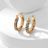 Wholesale Copper Earrings With Geometric Style And Electroplating Treatment Slightly Inlaid With Zircon