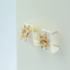 Wholesale Copper Earrings With Geometric Style And Sunflower Pattern