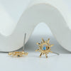 Wholesale Copper Earrings With Geometric Style And Sunflower Pattern