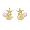 Wholesale Copper Earrings With Oil Drop Design And Starfish Pattern In Sweet Style