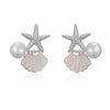 Wholesale Copper Earrings With Oil Drop Design And Starfish Pattern In Sweet Style