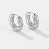 Wholesale Copper Earrings With Roll Wave Pattern Electroplated With Platinum And 18K Gold Set With Zircon Simple Allmatch Light Luxury Elegant Niche Design