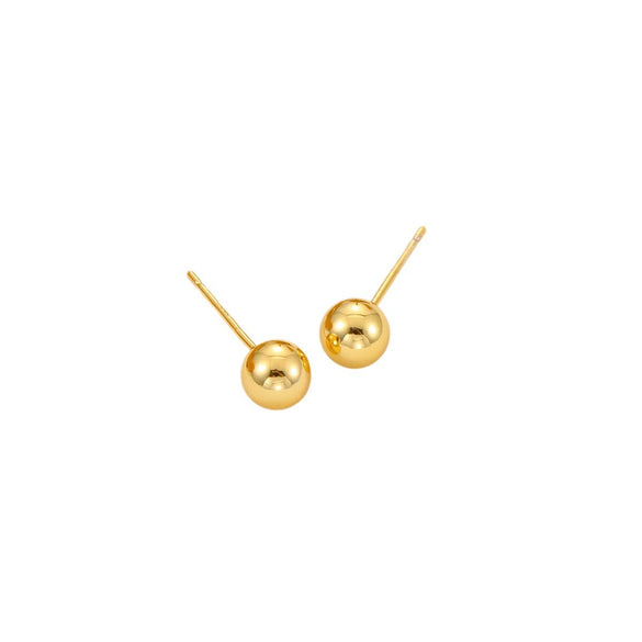 Wholesale Copper Earrings With Small Gold Bean Shape And Real Gold Plated Simple Style
