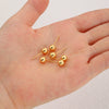 Wholesale Copper Earrings With Small Gold Bean Shape And Real Gold Plated Simple Style