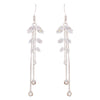 Wholesale Copper Earrings With Zirconia And Flower Pattern Long Tassel Design For Women