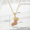 Wholesale Copper Electroplated Christmas Tree Snowman Socks Scepter Cross Pendant Necklace With O Word Chain Light Luxury Unisex