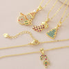 Wholesale Copper Electroplated Christmas Tree Snowman Socks Scepter Cross Pendant Necklace With O Word Chain Light Luxury Unisex