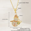 Wholesale Copper Electroplated Christmas Tree Snowman Socks Scepter Cross Pendant Necklace With O Word Chain Light Luxury Unisex