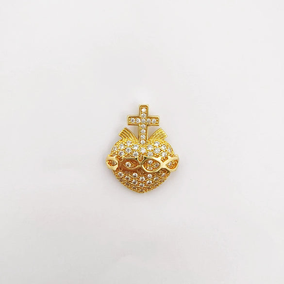 Wholesale Copper Electroplated Cross Pendant Necklace With Microinlaid Zircon And Pearl Hollow Design Jewelry Accessories
