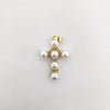 Wholesale Copper Electroplated Cross Pendant Necklace With Microinlaid Zircon And Pearl Hollow Design Jewelry Accessories