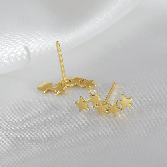 Wholesale Copper Electroplated Fivepointed Star Earrings Unisex Simple Design